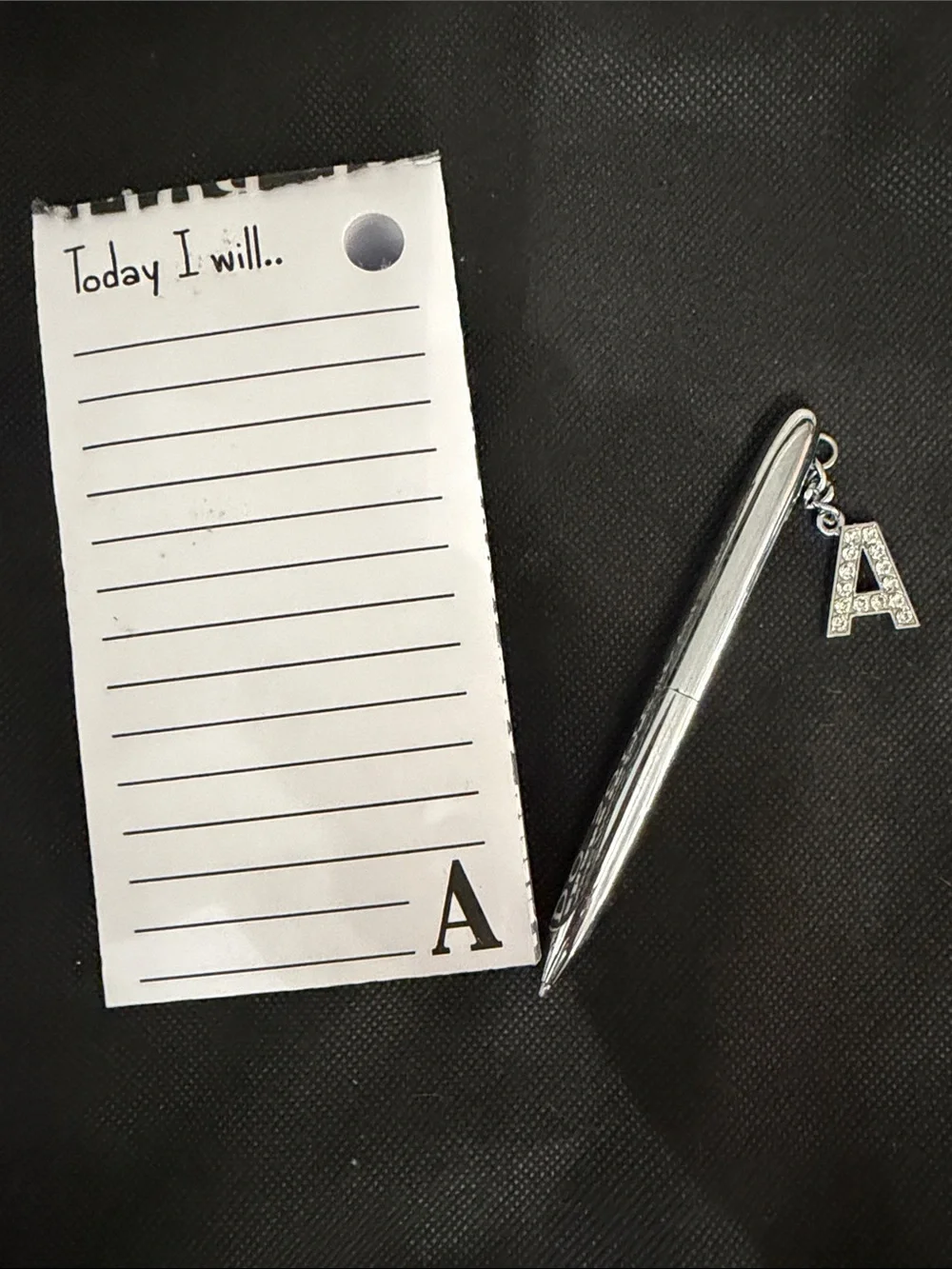 Vintage Bling ‘A’ pen & Stationary- To Do List pad - used